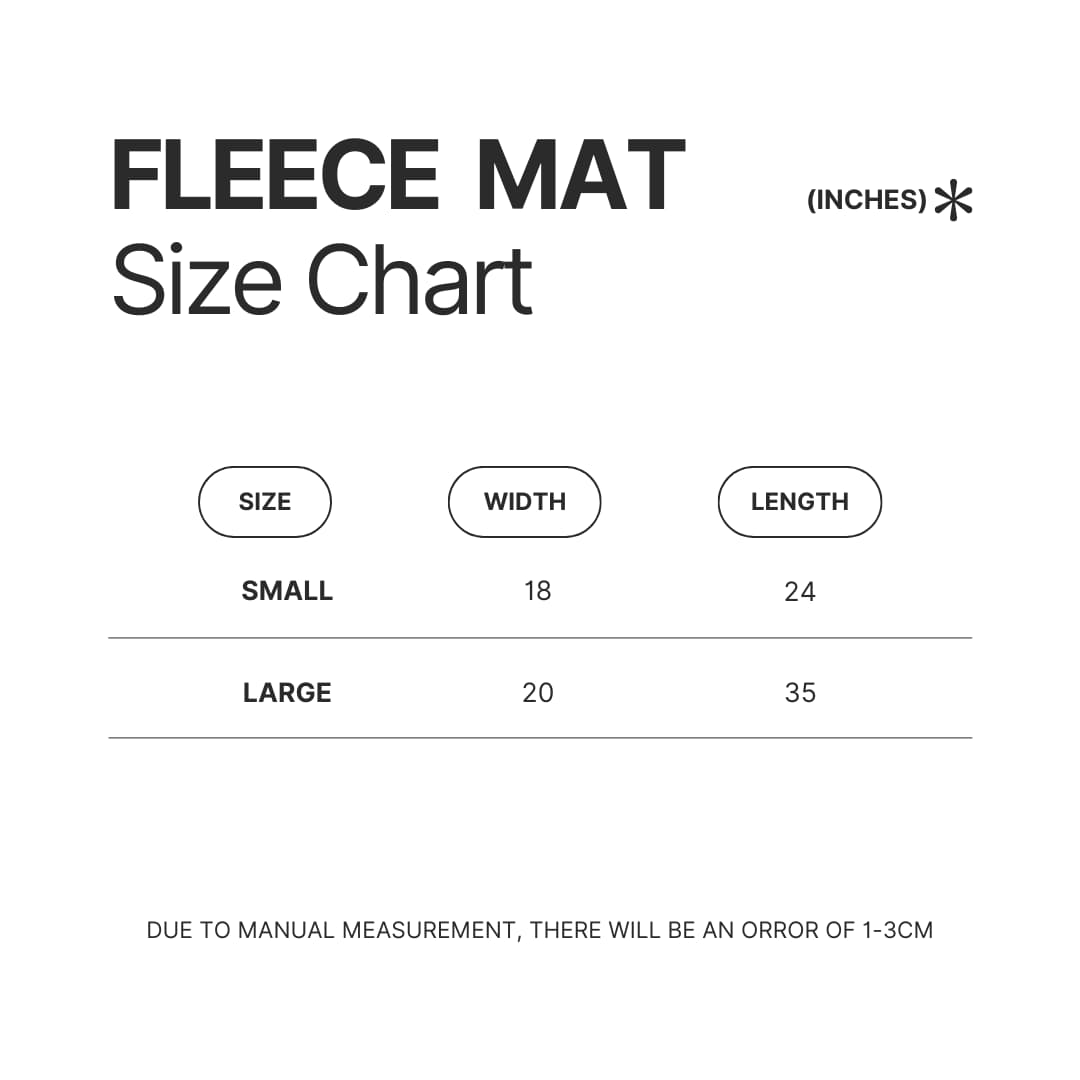 Fleece Mat Size Chart - Ajr Band Merch