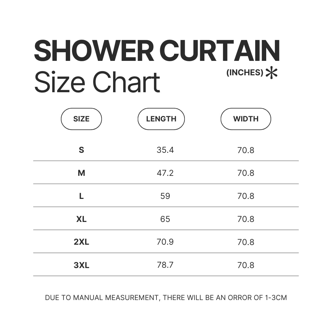 Shower Curtain Size Chart - Ajr Band Merch