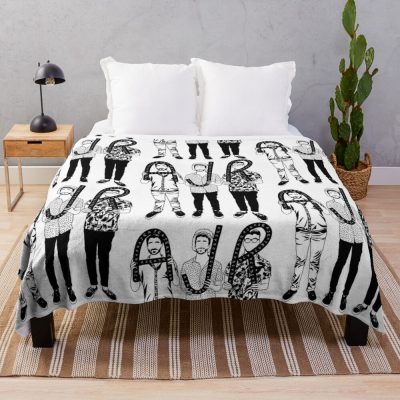 Ajr Band Black Outline Throw Blanket Official Ajr Band Merch