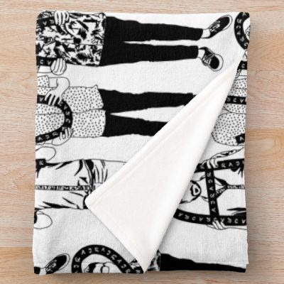 Ajr Band Black Outline Throw Blanket Official Ajr Band Merch